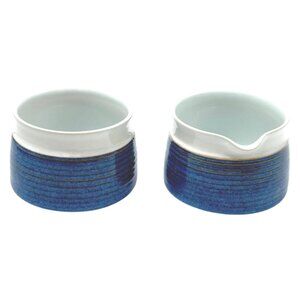 Chatsworth Denby Langley Blue‎ Cream and Open Sugar Pottery